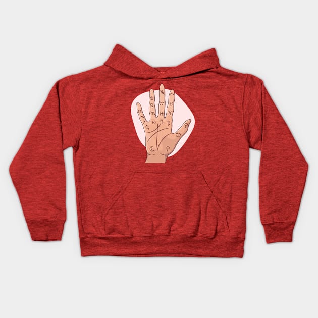 Zodiac Palmistry Kids Hoodie by Mako Design 